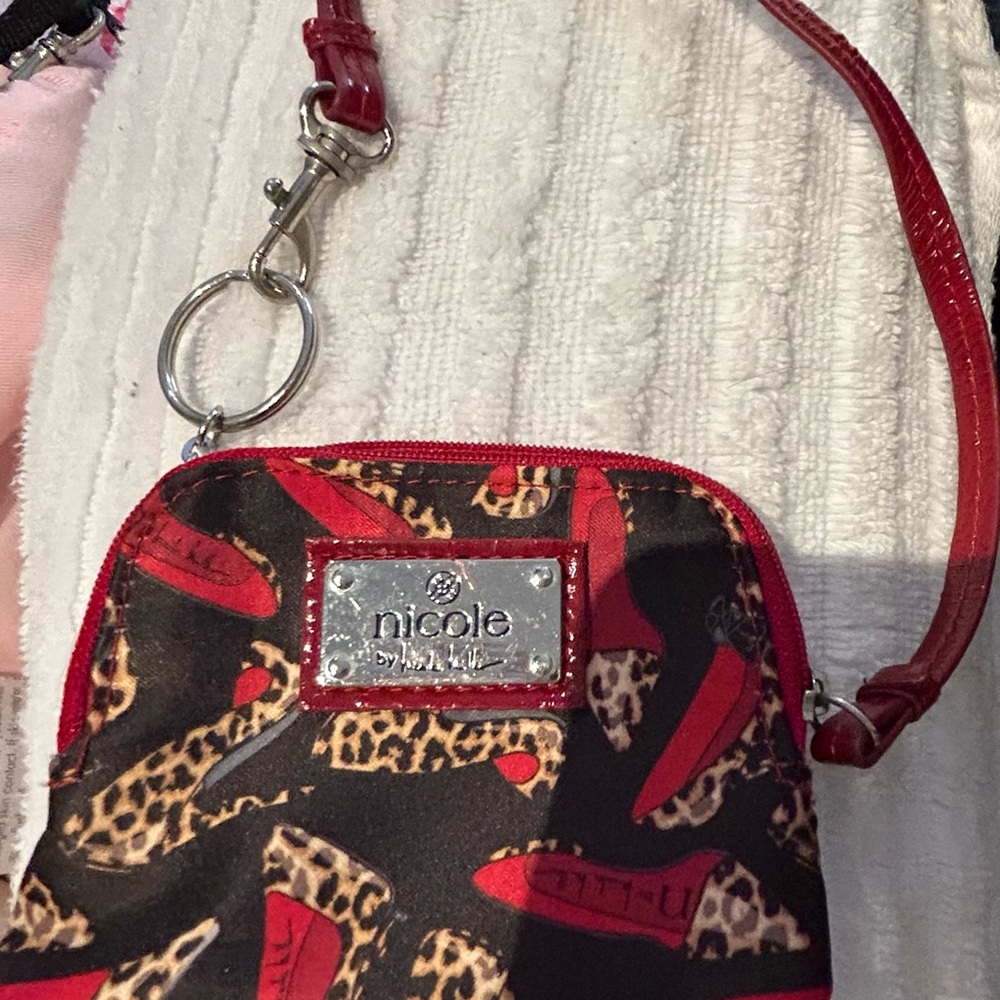 Nicole by Nicole Miller Red and Black Women's Bag